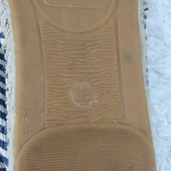 Alexis Leroy Blue Striped Fabric Upper Round Toe Slip On Espadrille Flats - Picture 12 of 12